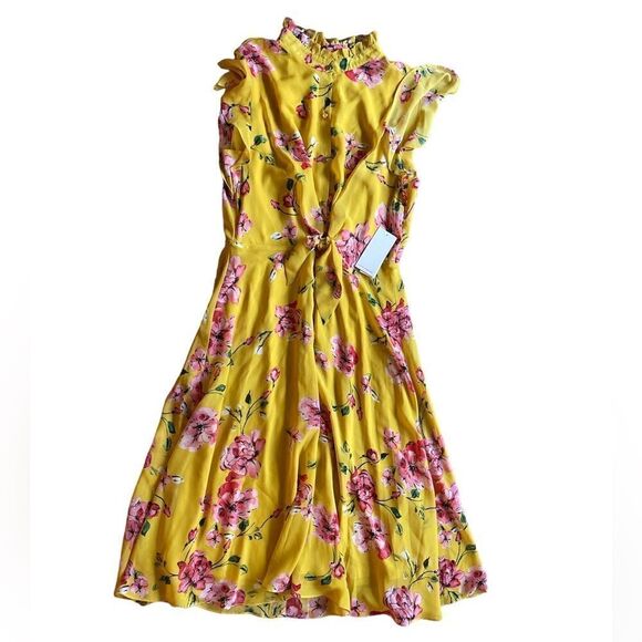 JULIA JORDAN Midi Tie Waist Shirt Dress Size 12 - Picture 4 of 11